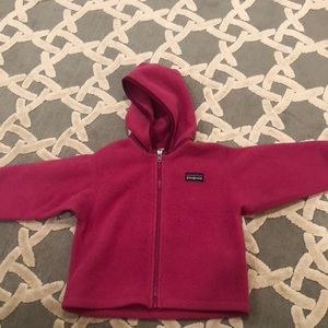 Patagonia pink fleece for baby girl, size 18M.